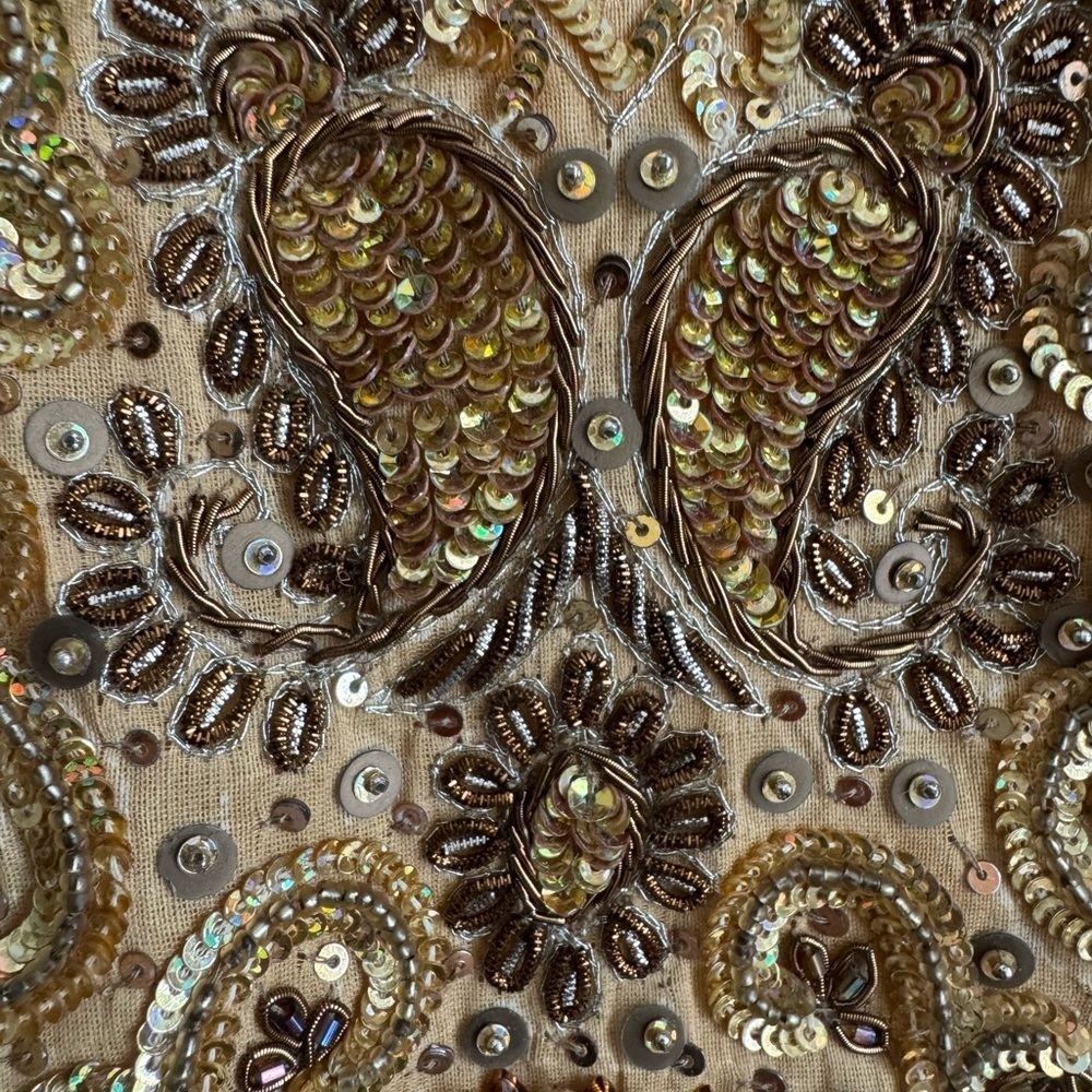 Gold Brown V Neck Long Sleeve Kaftan - Picture 14 of 14